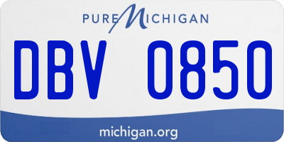 MI license plate DBV0850