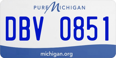 MI license plate DBV0851