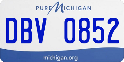 MI license plate DBV0852