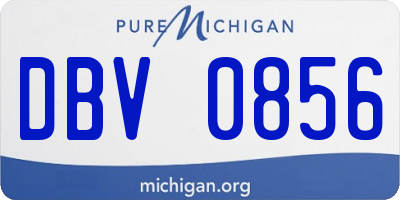 MI license plate DBV0856