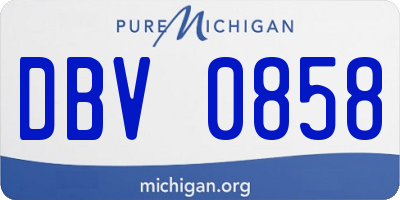 MI license plate DBV0858