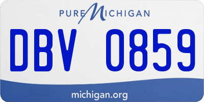 MI license plate DBV0859