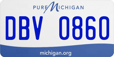 MI license plate DBV0860