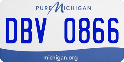 MI license plate DBV0866
