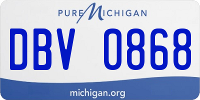 MI license plate DBV0868