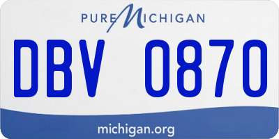 MI license plate DBV0870