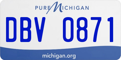 MI license plate DBV0871