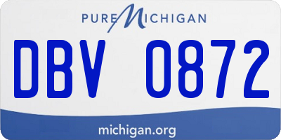 MI license plate DBV0872