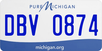MI license plate DBV0874