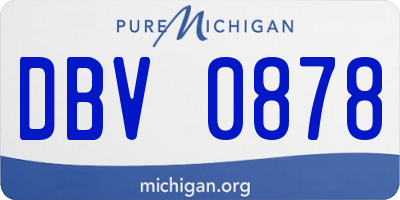 MI license plate DBV0878