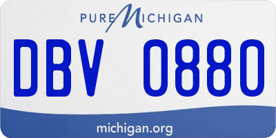 MI license plate DBV0880