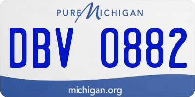 MI license plate DBV0882