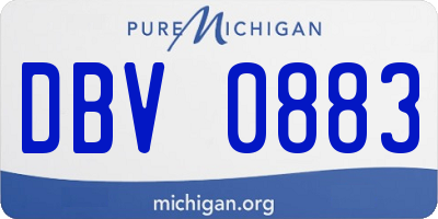 MI license plate DBV0883