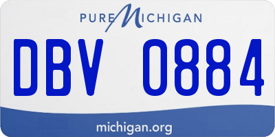 MI license plate DBV0884
