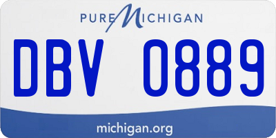 MI license plate DBV0889
