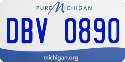 MI license plate DBV0890