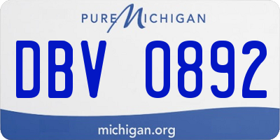 MI license plate DBV0892
