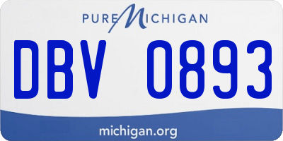 MI license plate DBV0893