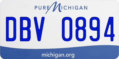 MI license plate DBV0894