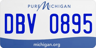 MI license plate DBV0895