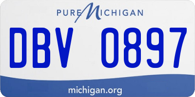 MI license plate DBV0897