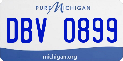 MI license plate DBV0899
