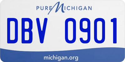 MI license plate DBV0901