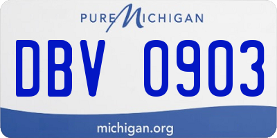 MI license plate DBV0903