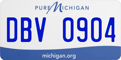MI license plate DBV0904