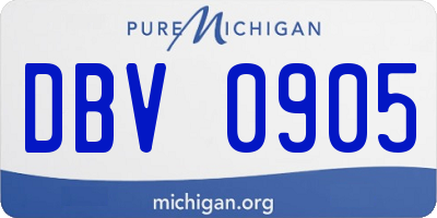 MI license plate DBV0905