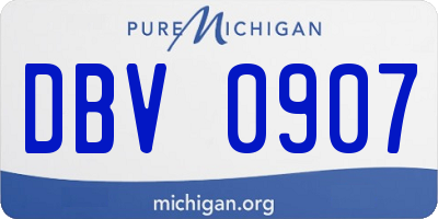 MI license plate DBV0907
