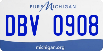 MI license plate DBV0908