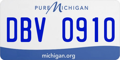 MI license plate DBV0910