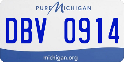 MI license plate DBV0914