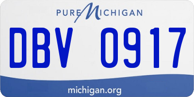 MI license plate DBV0917