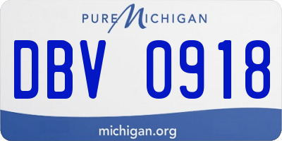 MI license plate DBV0918