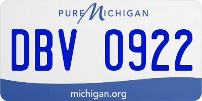 MI license plate DBV0922