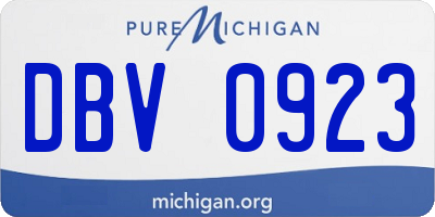 MI license plate DBV0923
