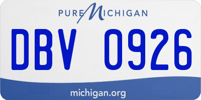 MI license plate DBV0926