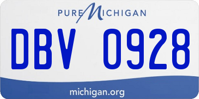 MI license plate DBV0928