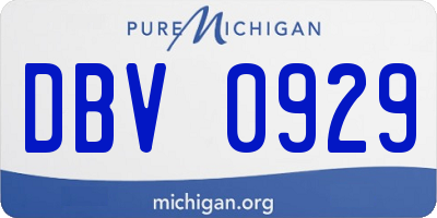 MI license plate DBV0929