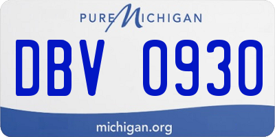MI license plate DBV0930