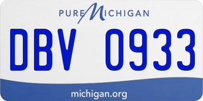 MI license plate DBV0933