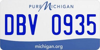 MI license plate DBV0935