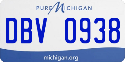 MI license plate DBV0938