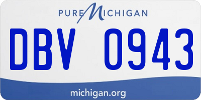 MI license plate DBV0943