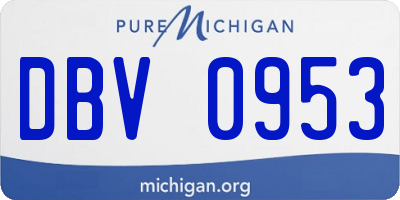 MI license plate DBV0953
