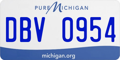 MI license plate DBV0954