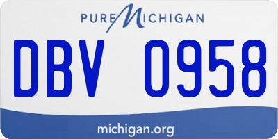 MI license plate DBV0958