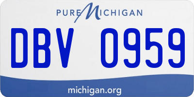 MI license plate DBV0959